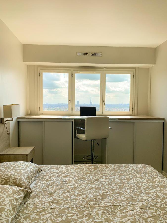 Vue Panoramique Sur Paris : Sublime Appartement Au Centre De Courbevoie Luaran gambar